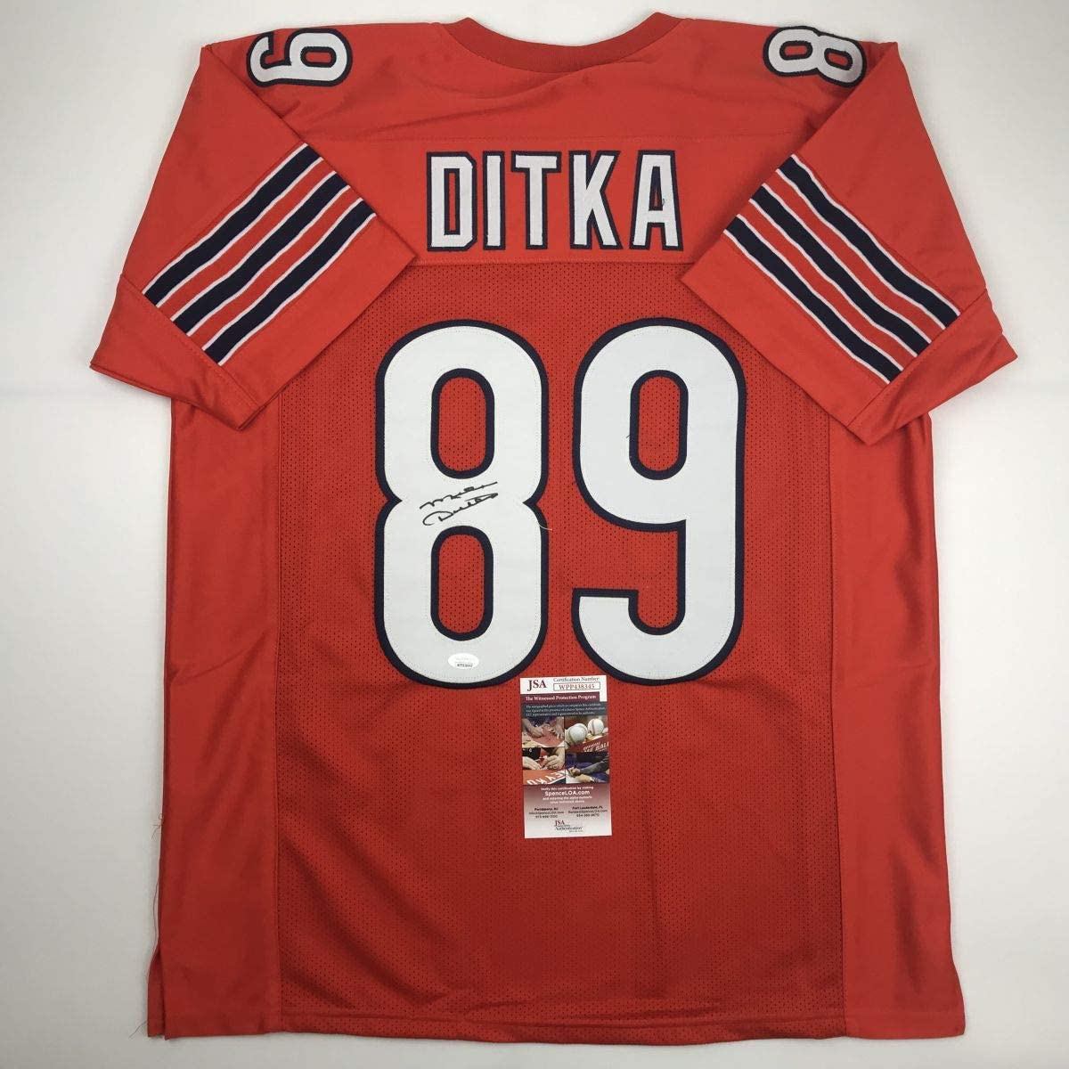 autographed-signed-mike-ditka-chicago-orange-football-jersey-jsa-coa