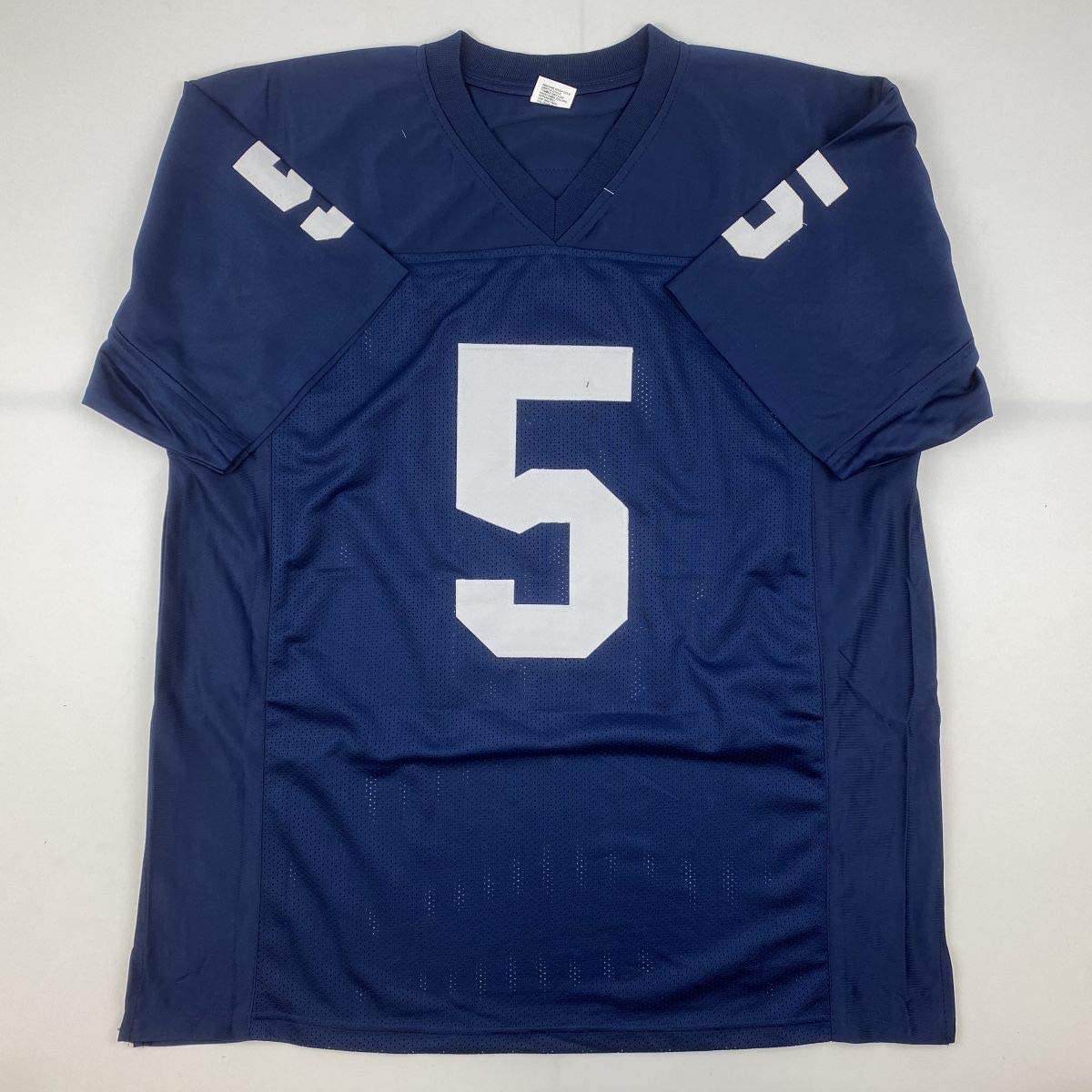 autographed-signed-paul-hornung-notre-dame-blue-college-football-jersey-jsa-coa