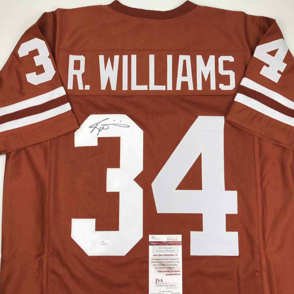 autographed-signed-ricky-williams-texas-orange-college-football-jersey-jsa-coa