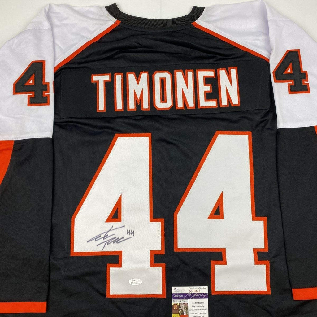autographed-signed-kimmo-timonen-philadelphia-black-hockey-jersey-jsa-coa