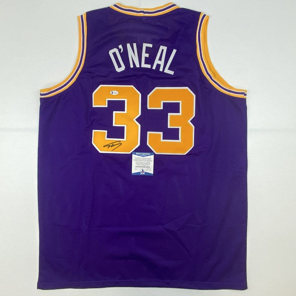 autographed-signed-shaquille-shaq-oneal-lsu-purple-basketball-jersey-beckett-bas-coa