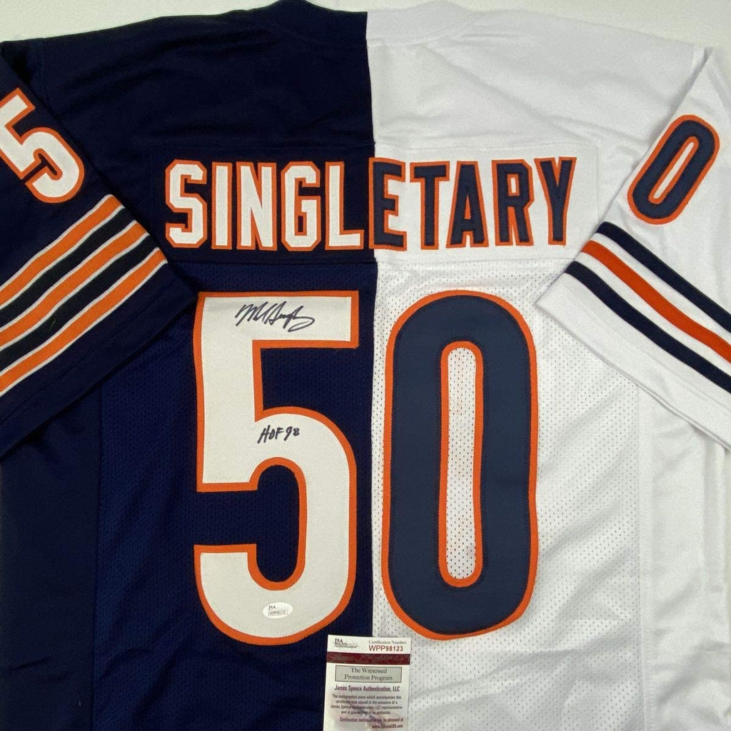 autographed-signed-mike-singletary-hof-98-chicago-split-football-jersey-jsa-coa