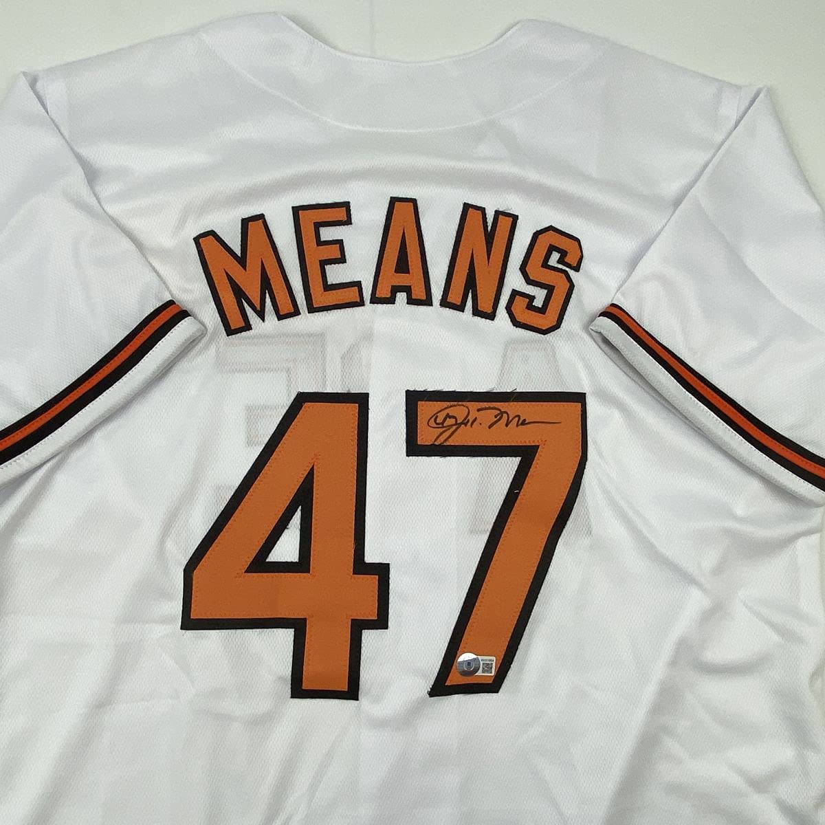 autographed-signed-john-means-baltimore-white-baseball-jersey-beckett-bas-coa