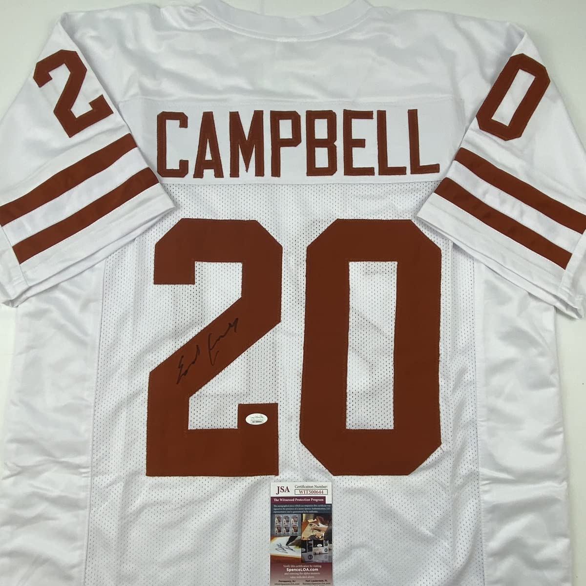 autographed-signed-earl-campbell-texas-white-college-football-jersey-jsa-coa