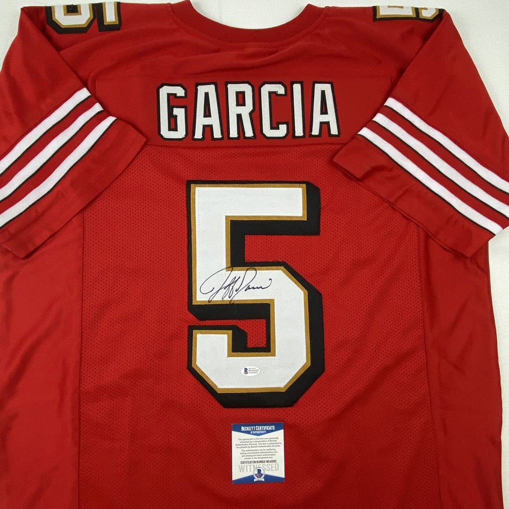 autographed-signed-jeff-garcia-san-francisco-red-football-jersey-beckett-bas-coa