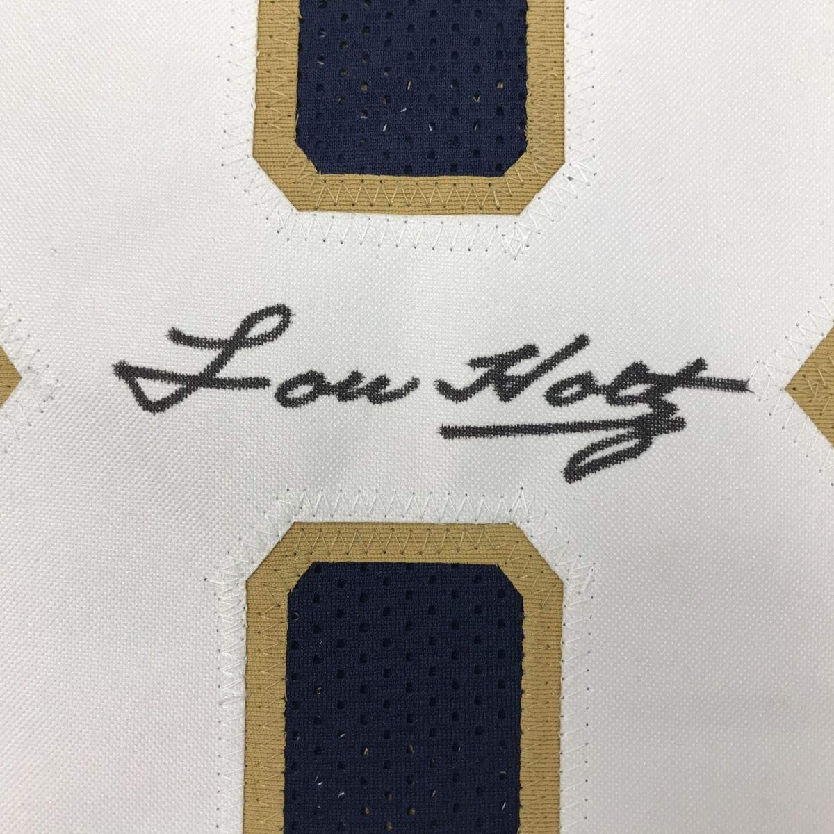 autographed-signed-lou-holtz-1988-national-champs-notre-dame-blue-college-football-jersey-jsa-coa