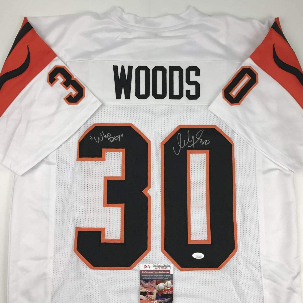 autographed-signed-ickey-woods-who-dey-cincinnati-white-football-jersey-jsa-coa