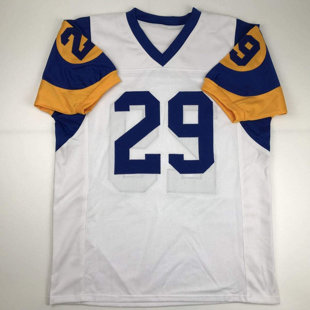 autographed-signed-eric-dickerson-hof-99-los-angeles-la-white-football-jersey-jsa-coa