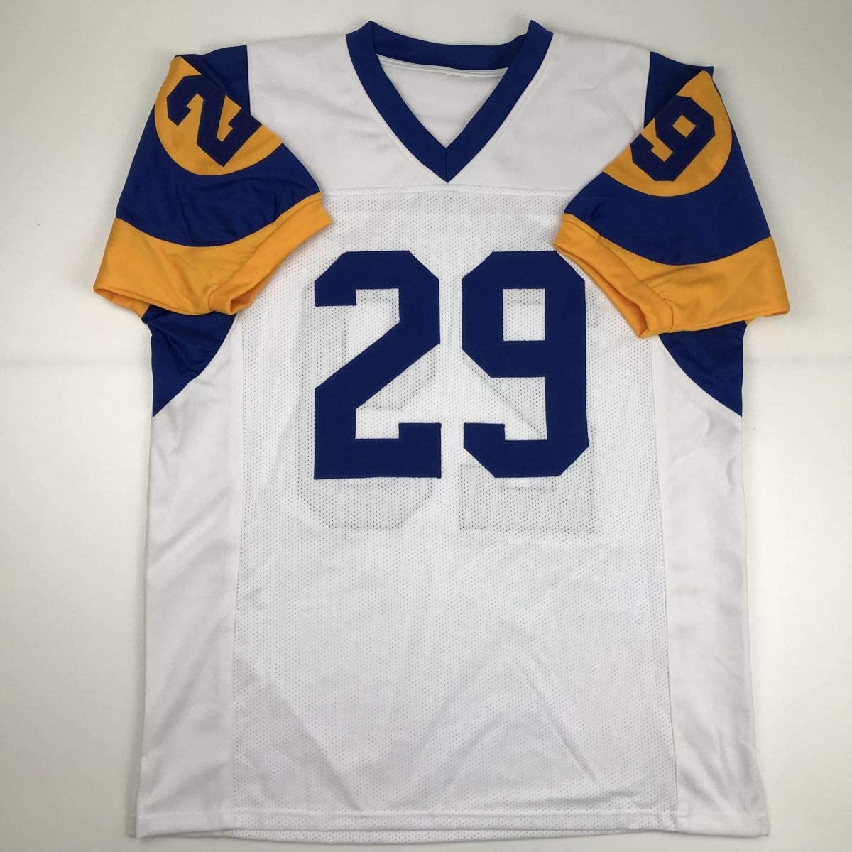 autographed-signed-eric-dickerson-hof-99-los-angeles-la-white-football-jersey-jsa-coa