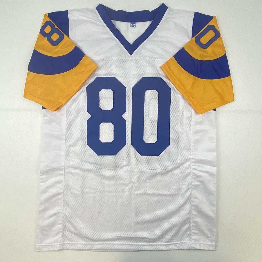 autographed-signed-henry-ellard-los-angeles-la-white-football-jersey-jsa-coa
