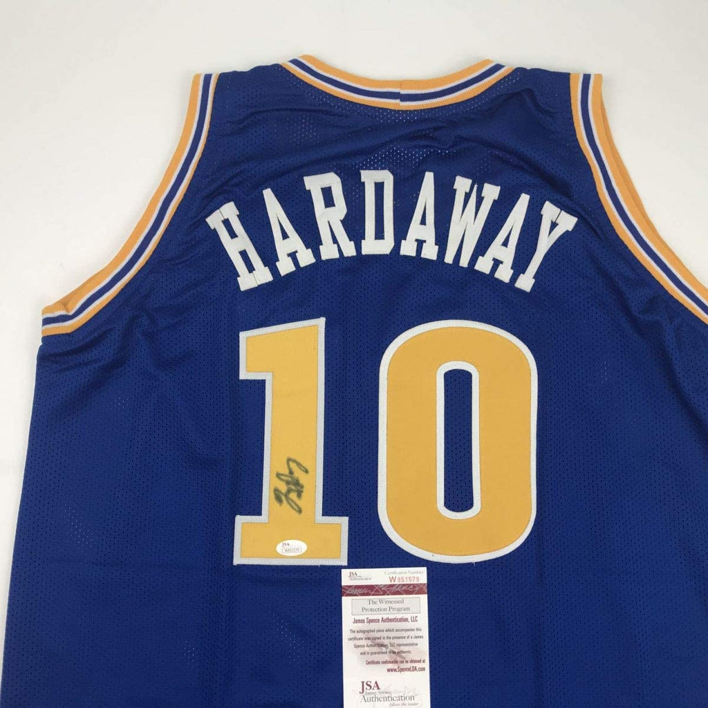 autographed-signed-tim-hardaway-golden-state-blue-basketball-jersey-jsa-coa