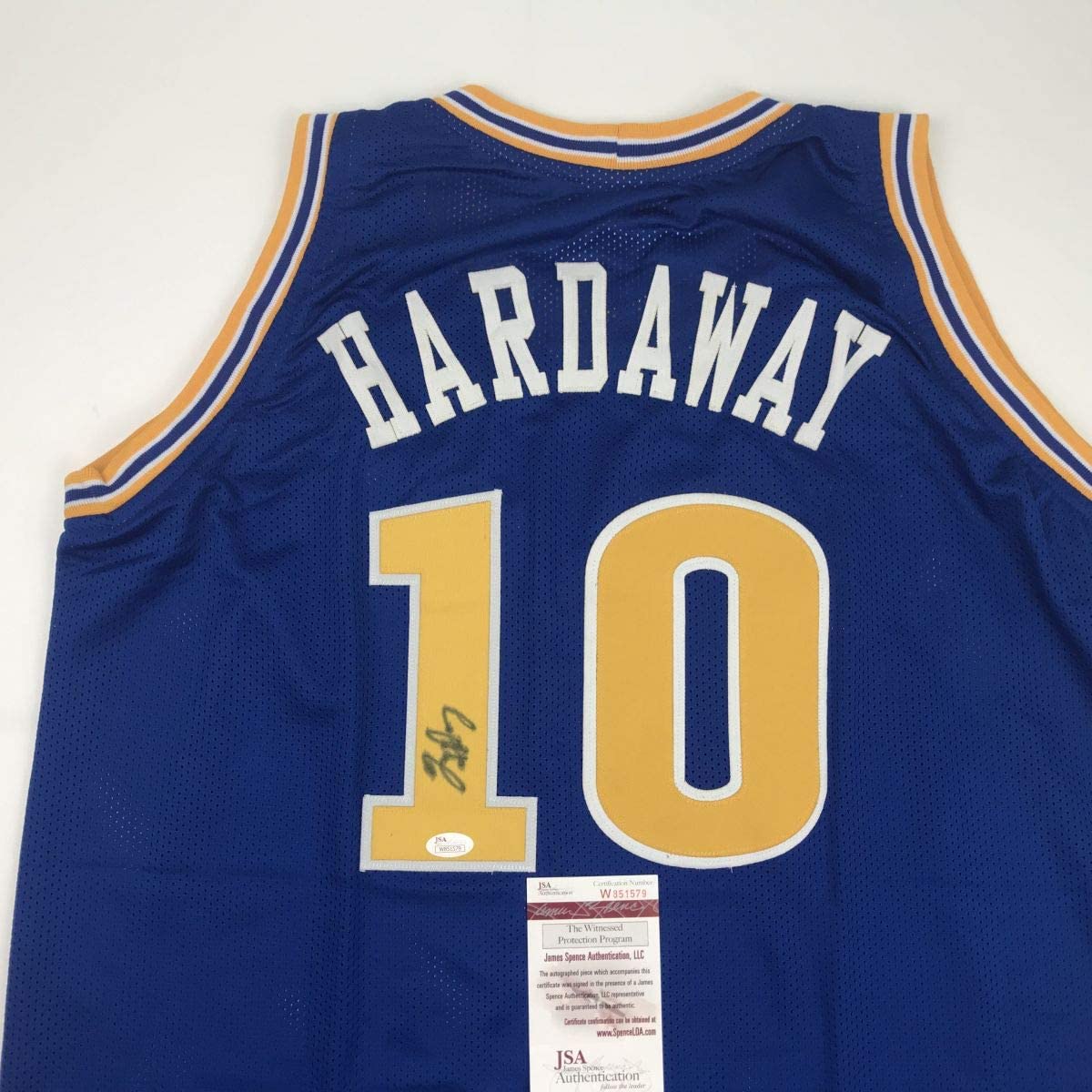 autographed-signed-tim-hardaway-golden-state-blue-basketball-jersey-jsa-coa