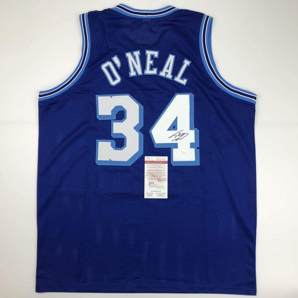 autographed-signed-shaquille-shaq-oneal-los-angeles-la-retro-blue-basketball-jersey-jsa-coa