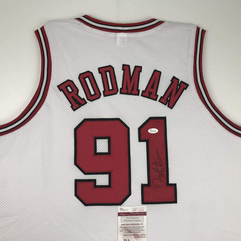 autographed-signed-dennis-rodman-chicago-white-basketball-jersey-jsa-coa