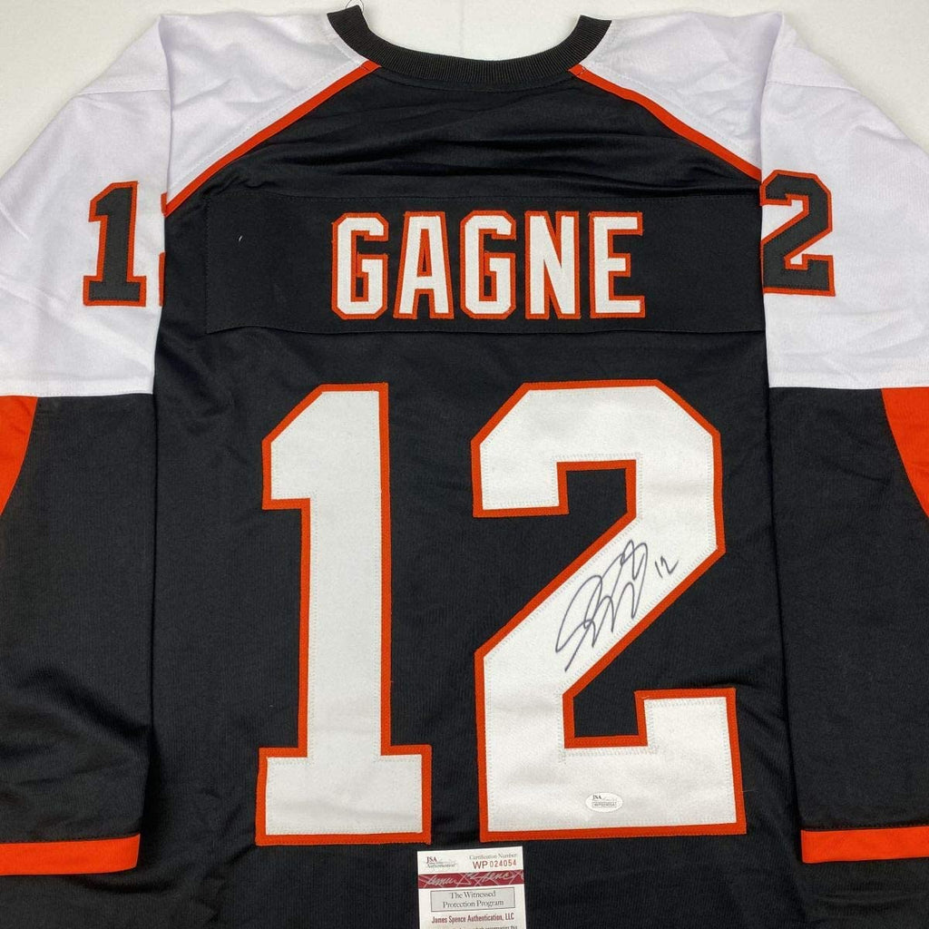 autographed-signed-simon-gagne-philadelphia-black-hockey-jersey-jsa-coa
