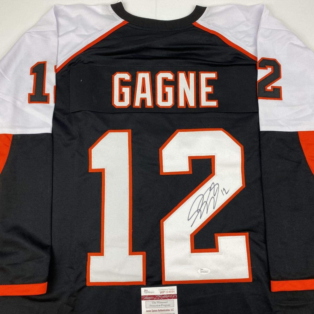 autographed-signed-simon-gagne-philadelphia-black-hockey-jersey-jsa-coa