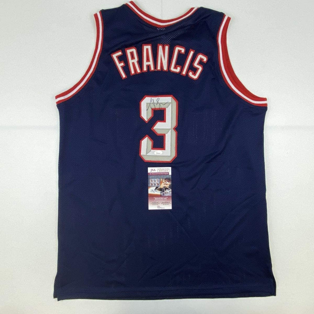 autographed-signed-steve-francis-houston-blue-basketball-jersey-jsa-coa-1
