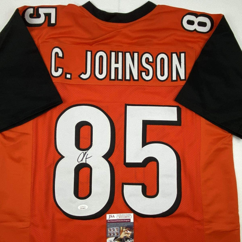 autographed-signed-chad-johnson-ochocinco-cincinnati-orange-football-jersey-jsa-coa