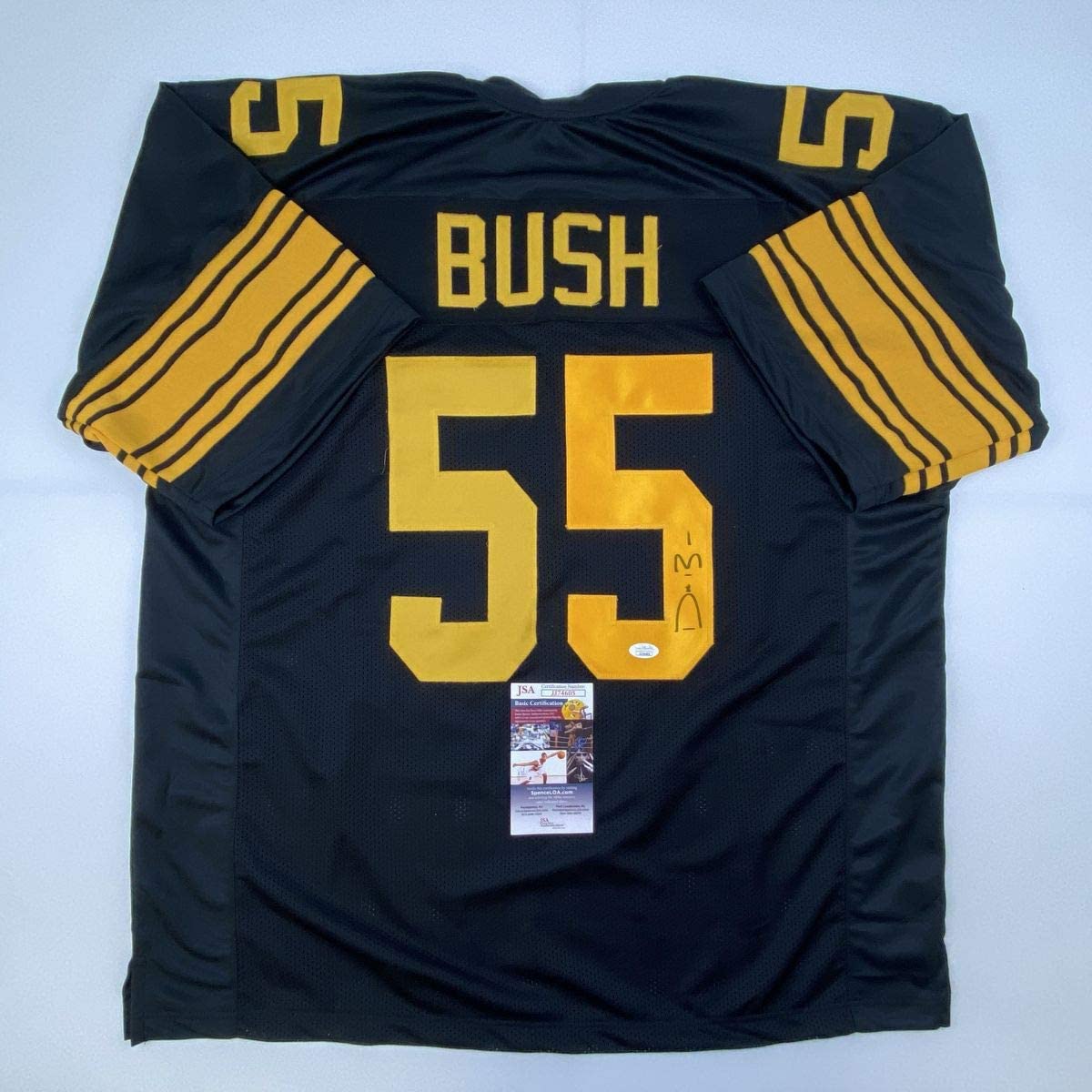 autographed-signed-devin-bush-pittsburgh-color-rush-football-jersey-jsa-coa