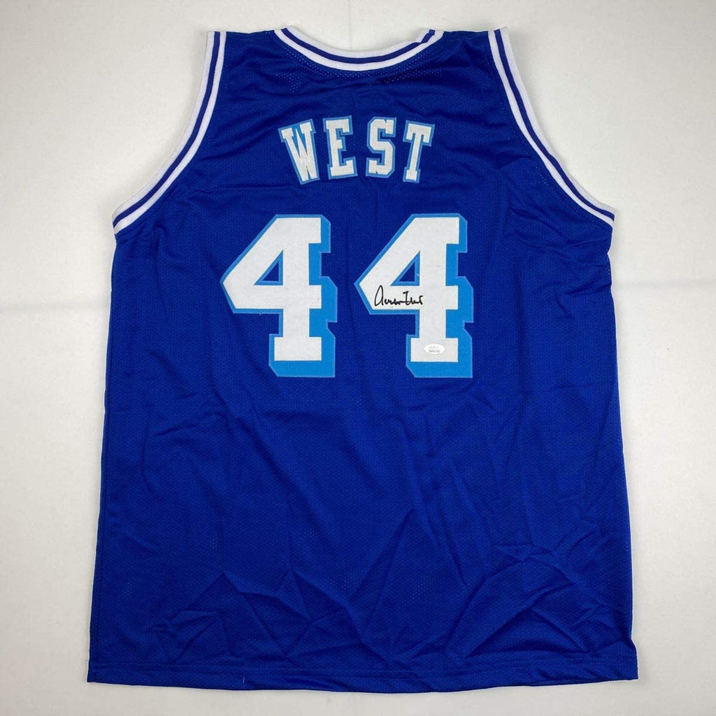 autographed-signed-jerry-west-los-angeles-la-blue-basketball-jersey-jsa-coa