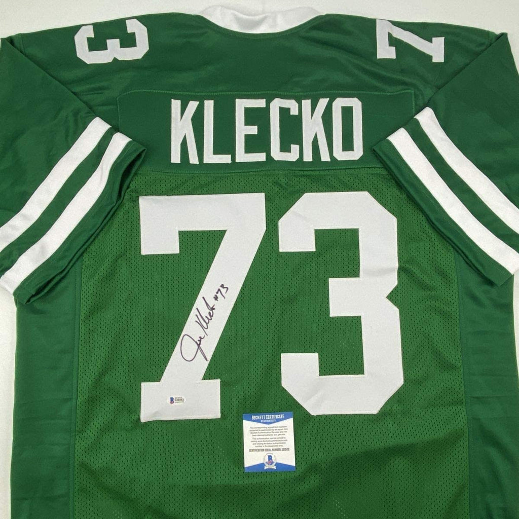 autographed-signed-joe-klecko-new-york-green-football-jersey-beckett-bas-coa