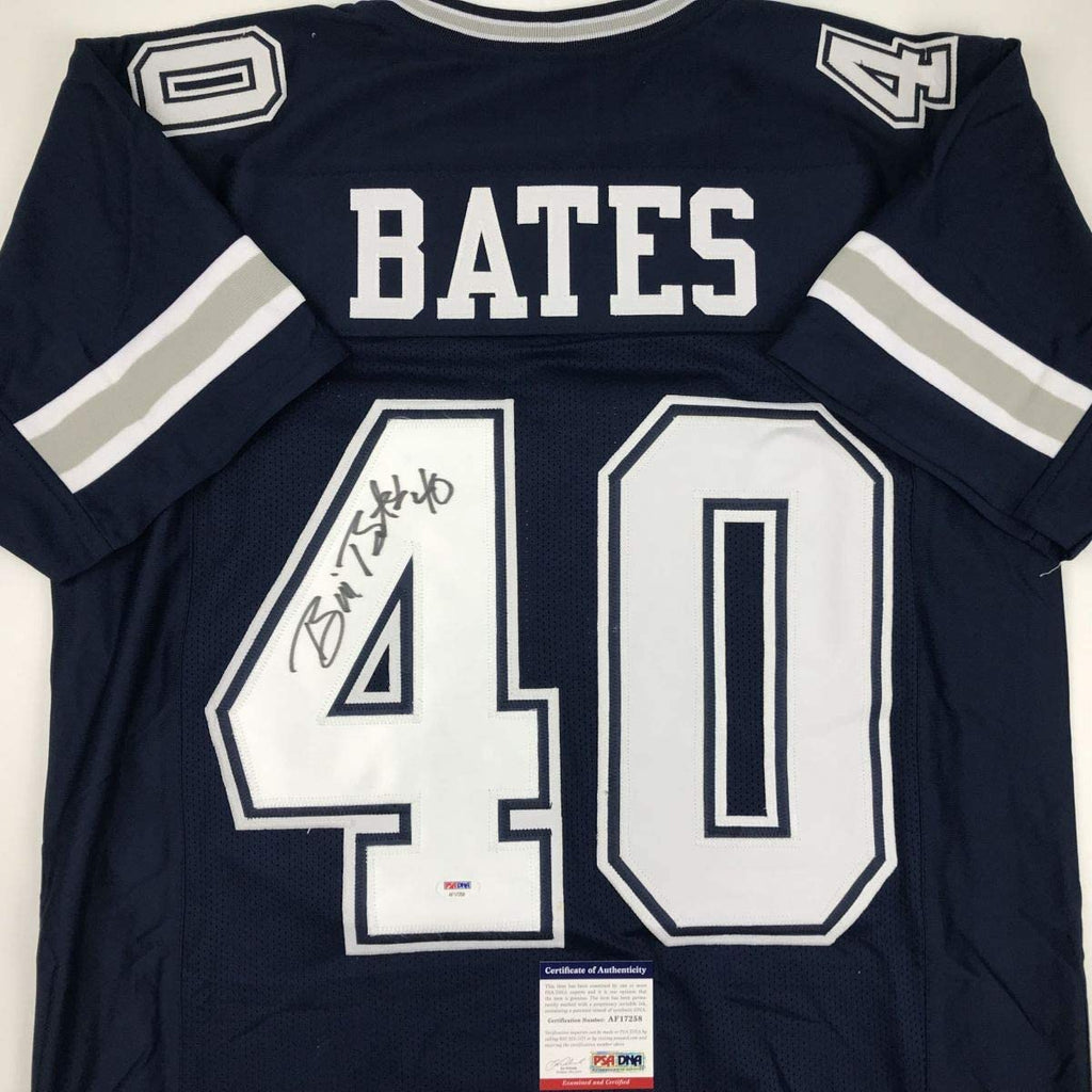 autographed-signed-bill-bates-dallas-dark-blue-football-jersey-psa-dna-coa