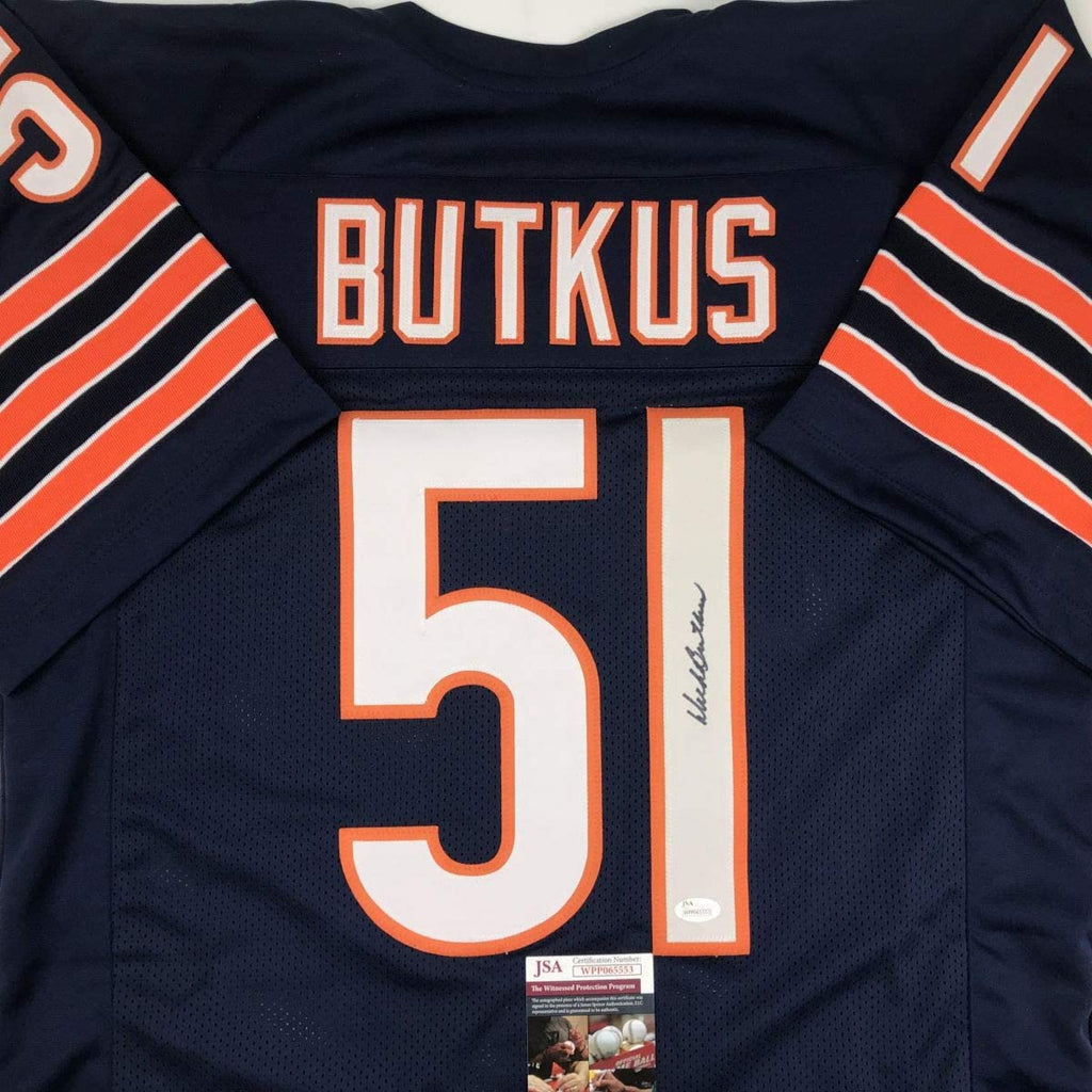 autographed-signed-dick-butkus-chicago-blue-football-jersey-jsa-coa