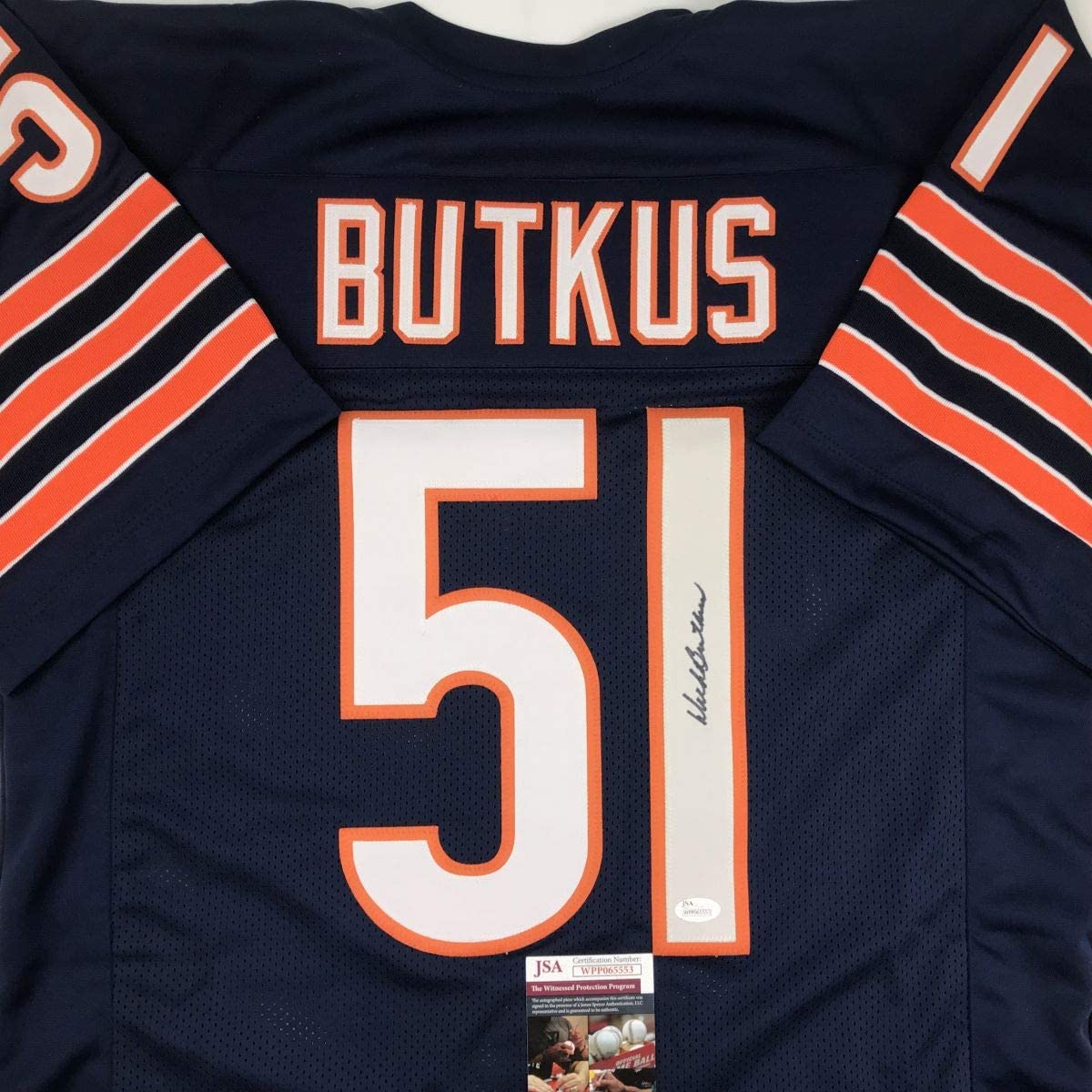 autographed-signed-dick-butkus-chicago-blue-football-jersey-jsa-coa
