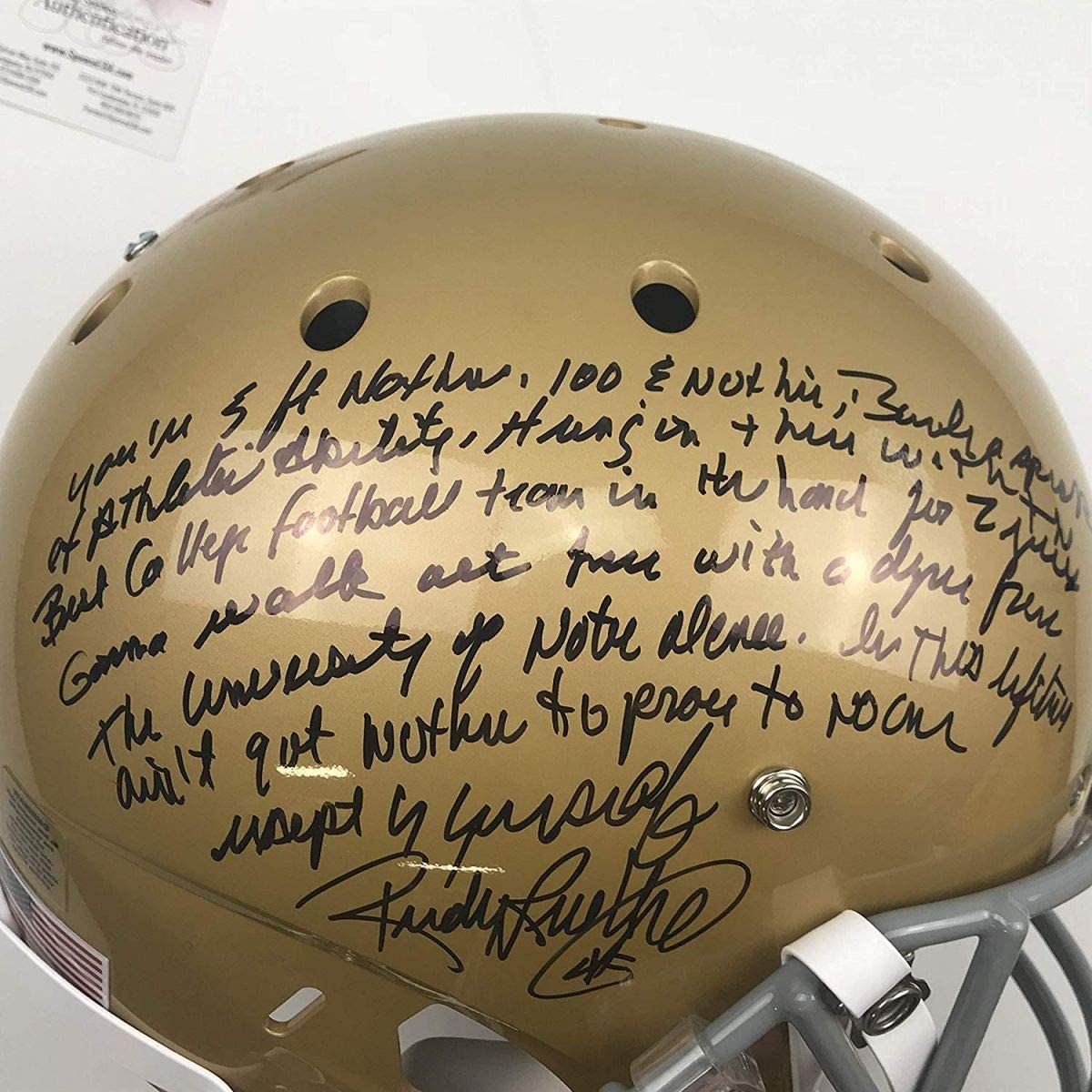 autographed-signed-rudy-ruettiger-full-speech-notre-dame-irish-full-size-fs-f-s-replica-college-football-helmet-jsa-coa
