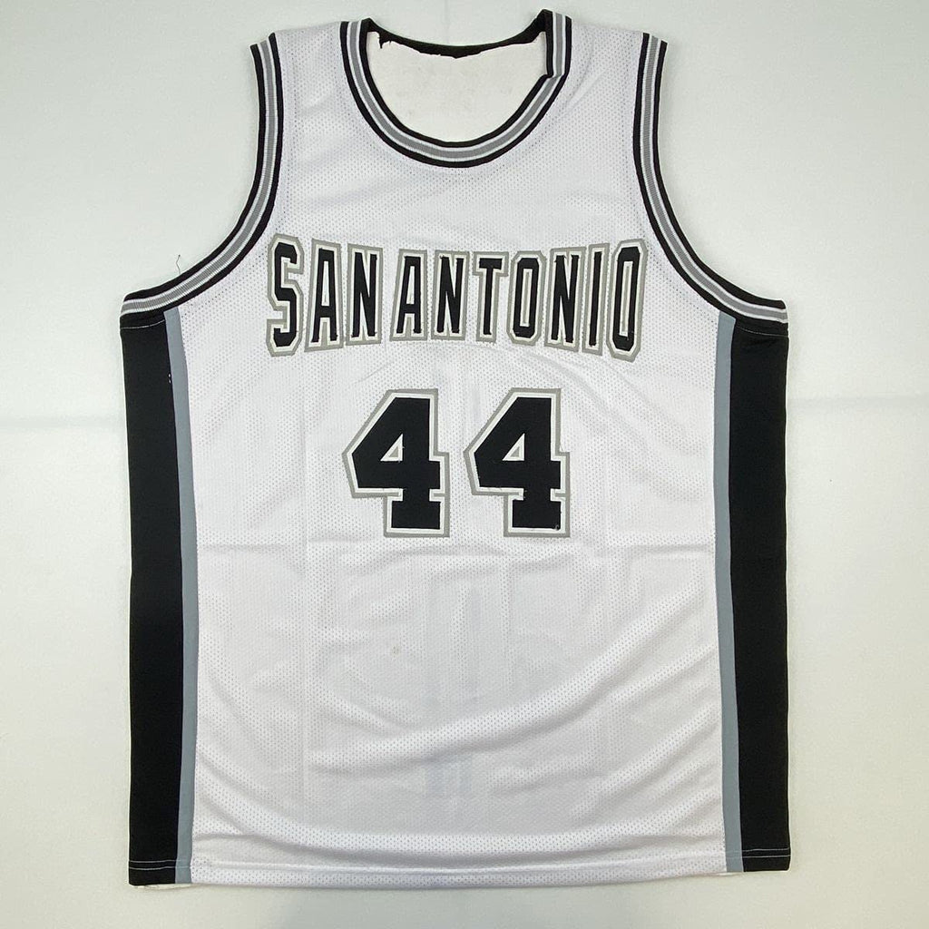 autographed-signed-george-gervin-hof-96-san-antonio-white-basketball-jersey-jsa-coa