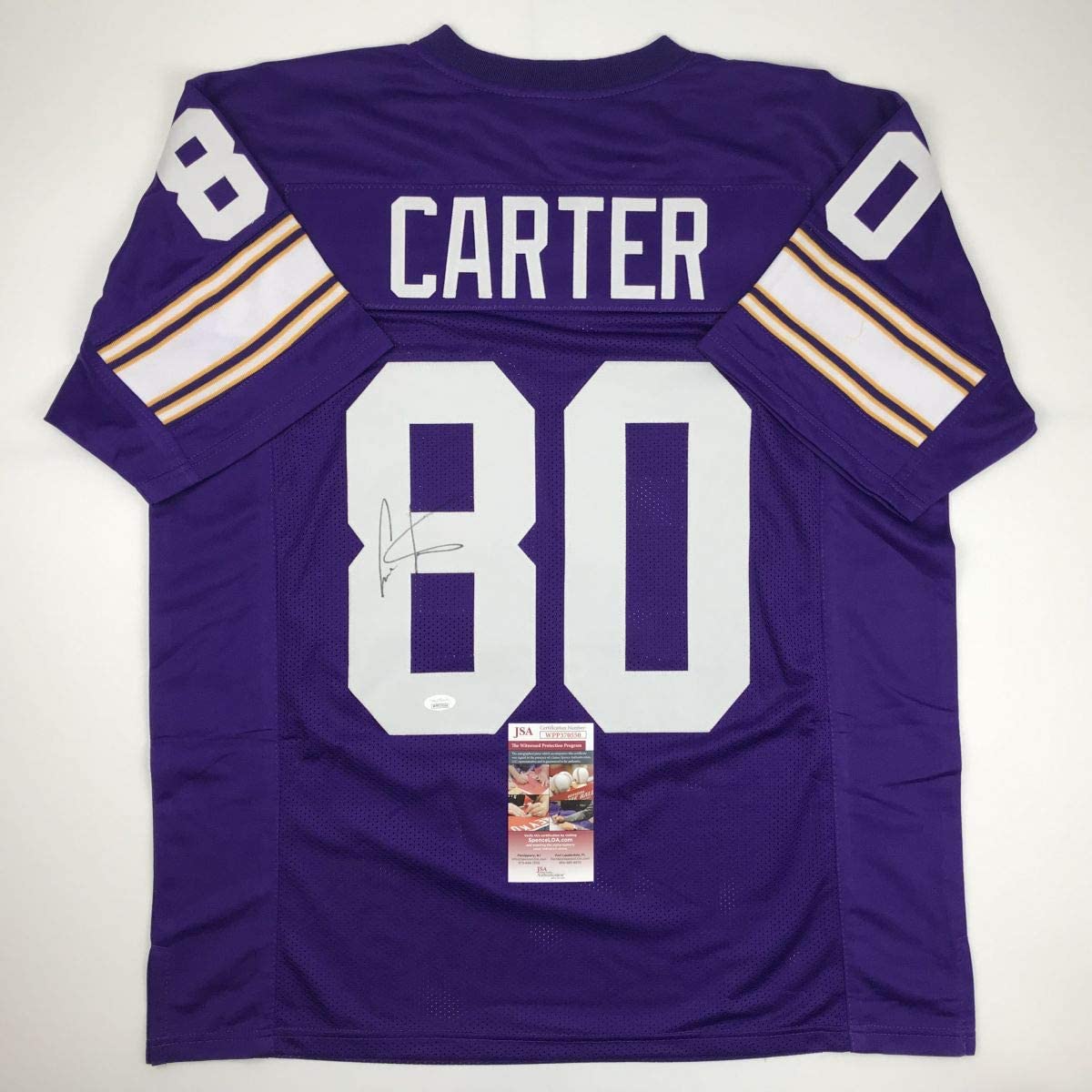autographed-signed-cris-carter-minnesota-purple-football-jersey-jsa-coa