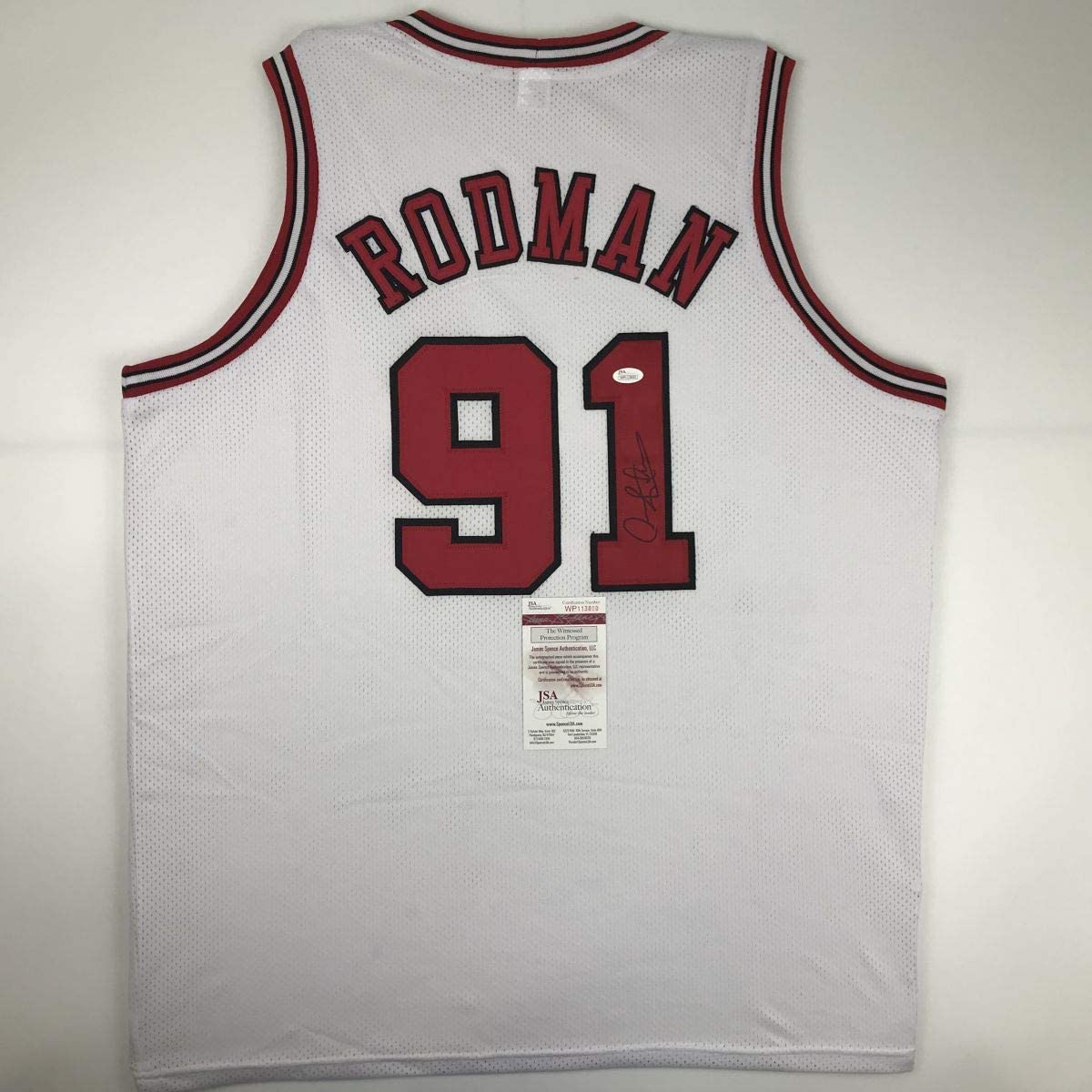 autographed-signed-dennis-rodman-chicago-white-basketball-jersey-jsa-coa