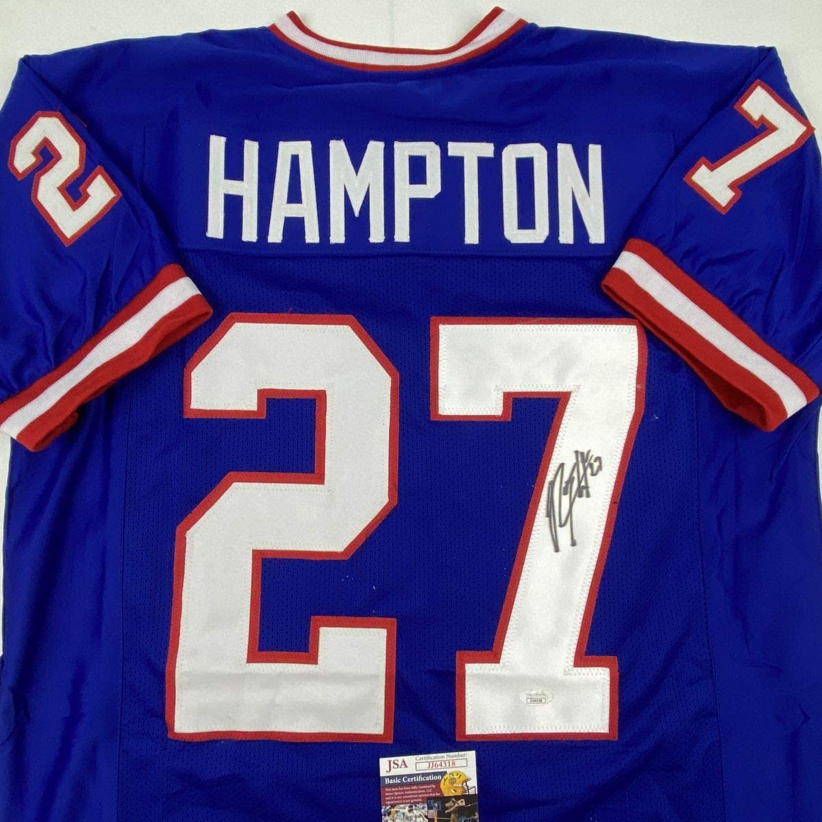 autographed-signed-rodney-hampton-new-york-blue-football-jersey-jsa-coa