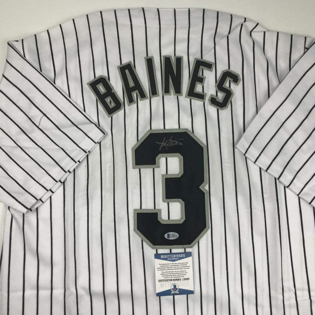autographed-signed-harold-baines-chicago-pinstripe-baseball-jersey-beckett-bas-coa