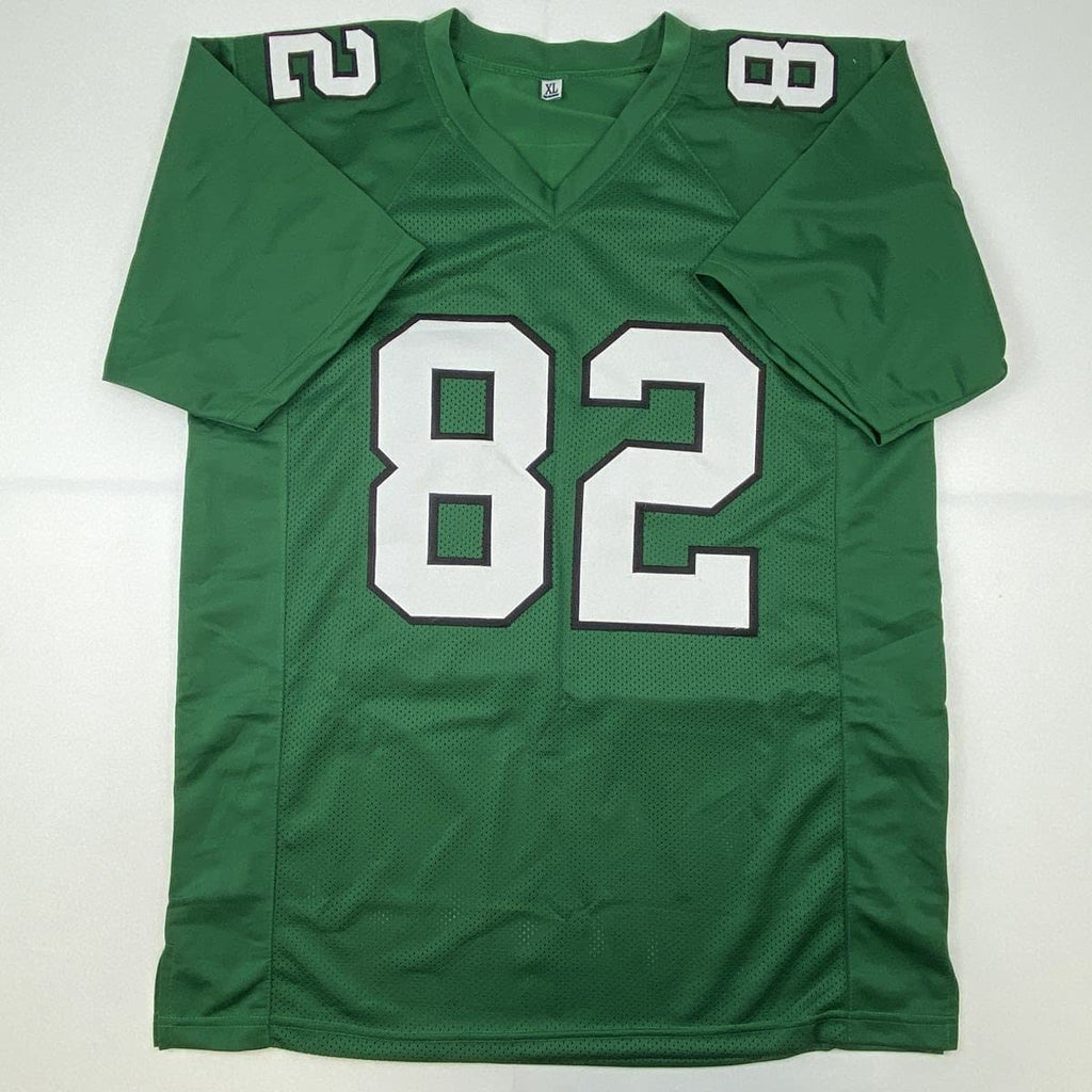 autographed-signed-mike-quick-philadelphia-kelly-green-football-jersey-jsa-coa