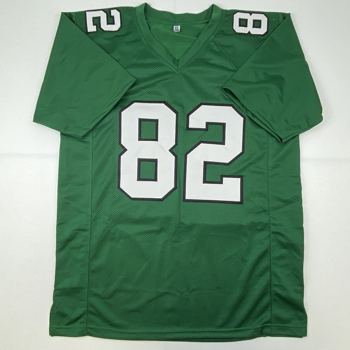 autographed-signed-mike-quick-philadelphia-kelly-green-football-jersey-jsa-coa