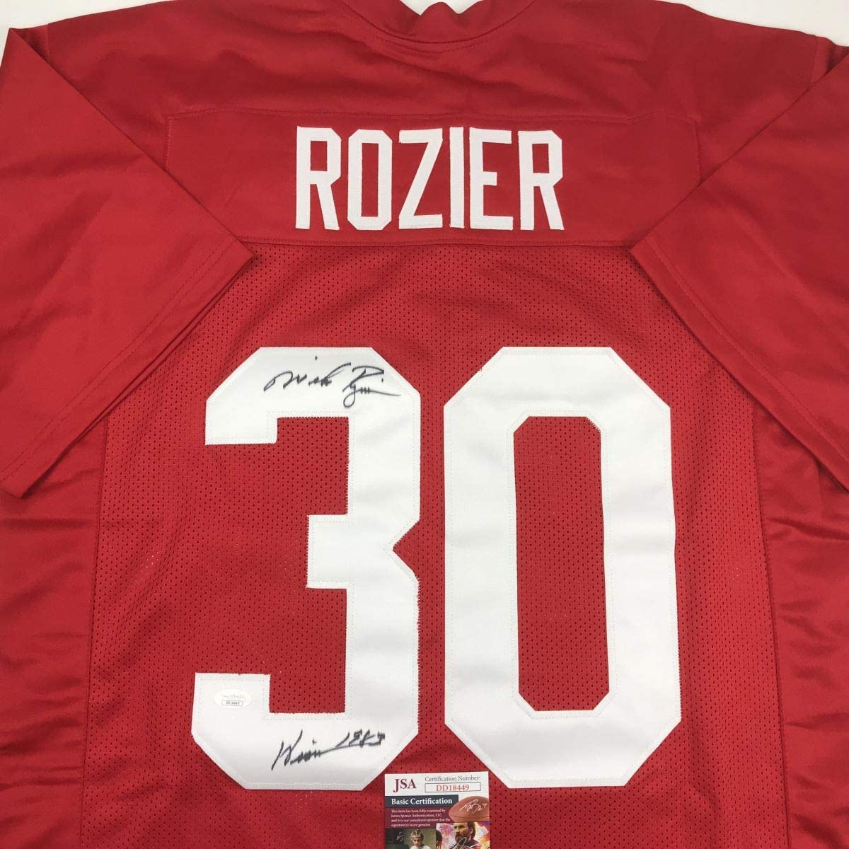 autographed-signed-mike-rozier-heisman-1983-nebraska-red-college-football-jersey-jsa-coa