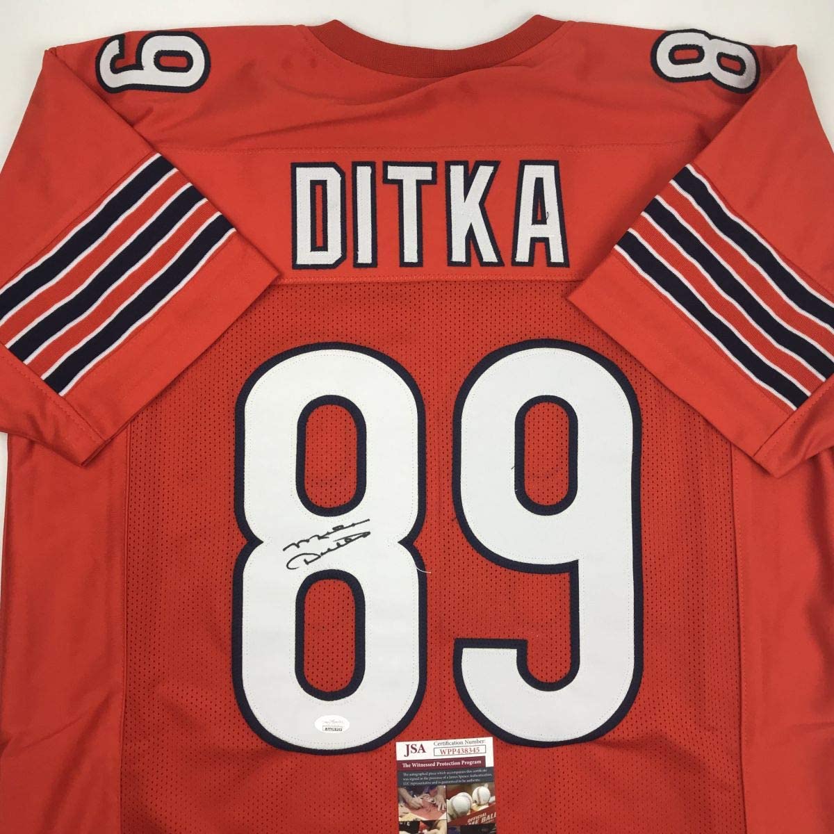 autographed-signed-mike-ditka-chicago-orange-football-jersey-jsa-coa