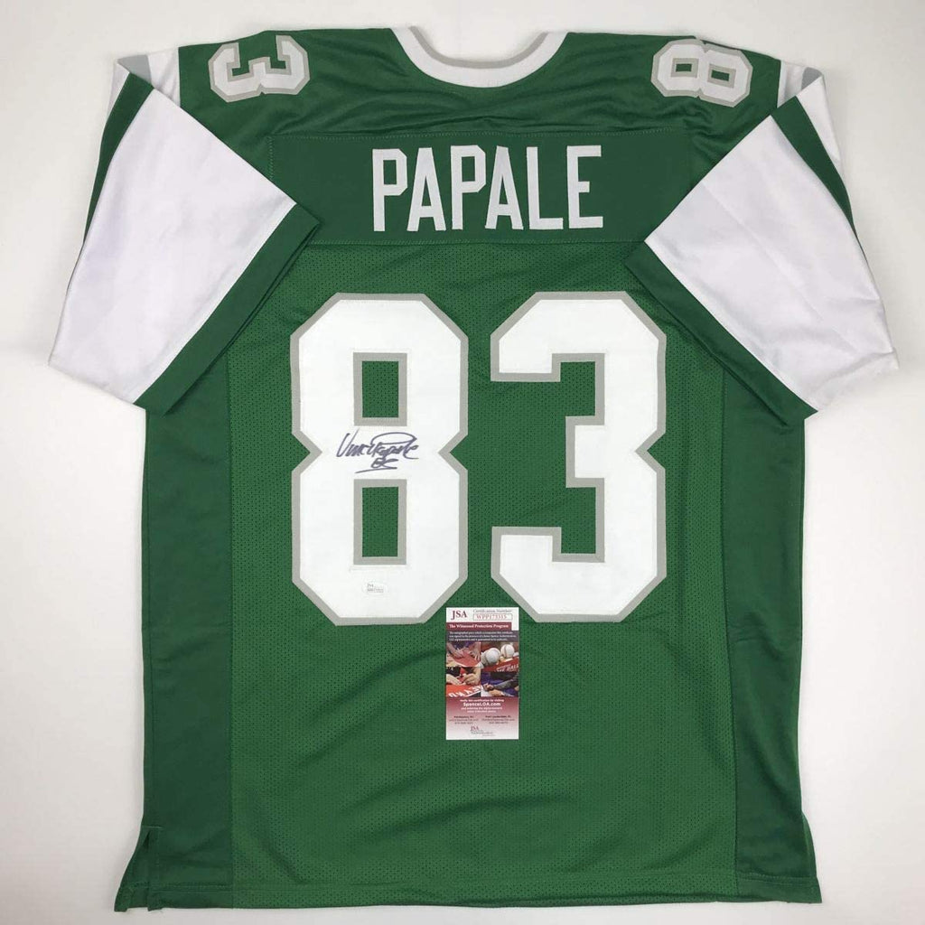 autographed-signed-vince-papale-philadelphia-green-football-jersey-jsa-coa