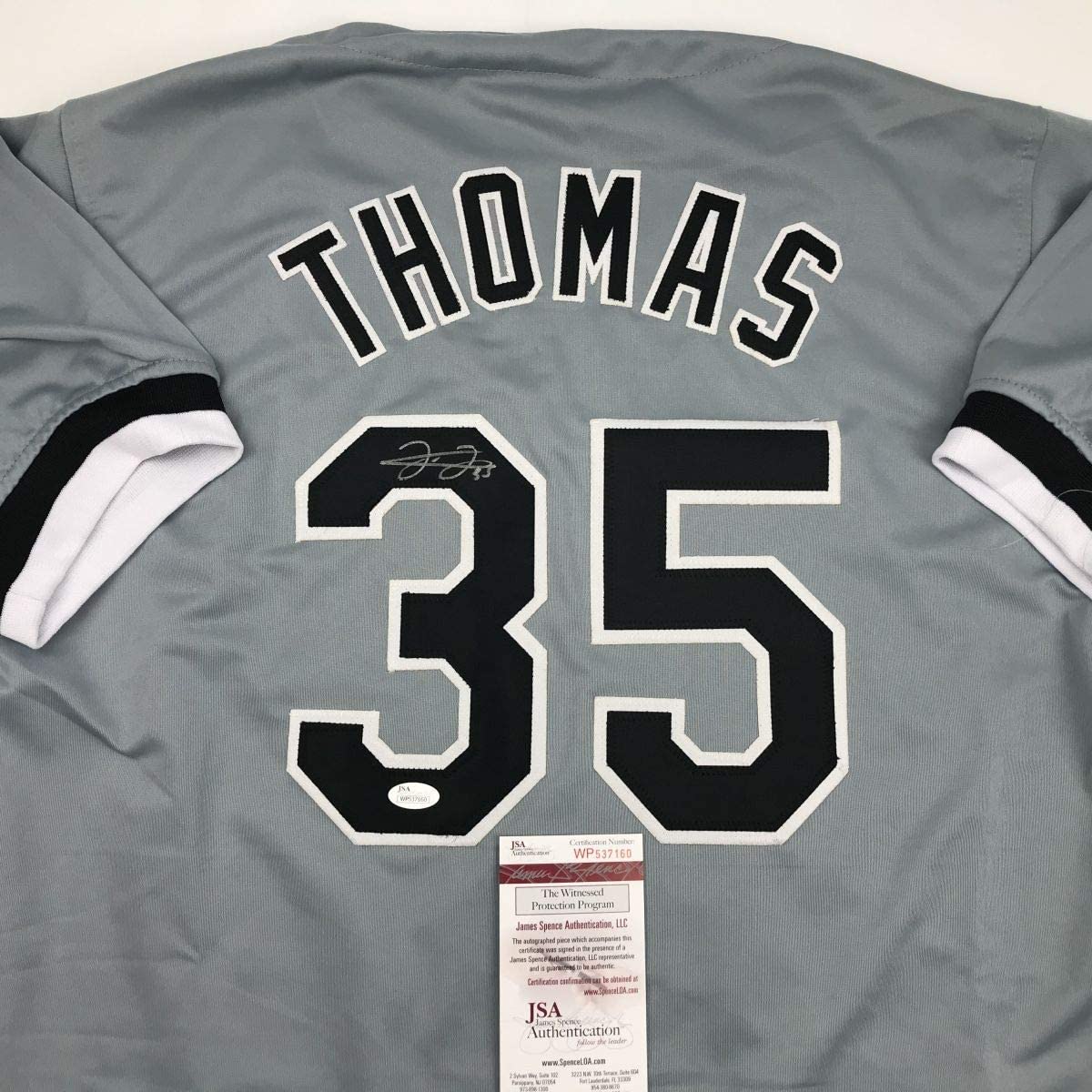 autographed-signed-frank-thomas-chicago-grey-baseball-jersey-jsa-coa