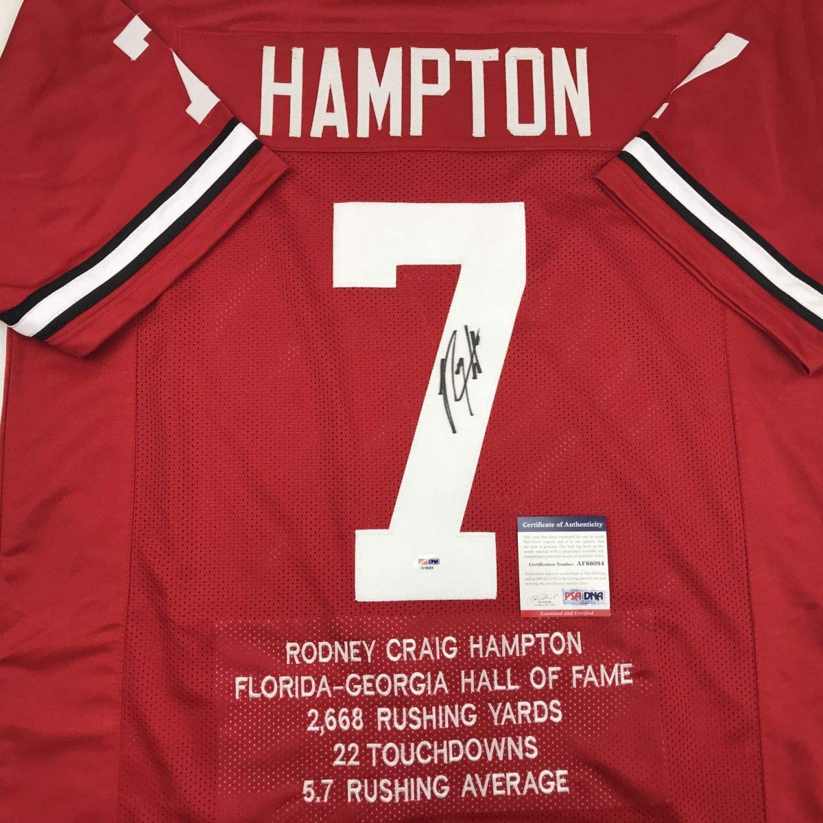 autographed-signed-rodney-hampton-georgia-red-stat-college-football-jersey-psa-dna-coa