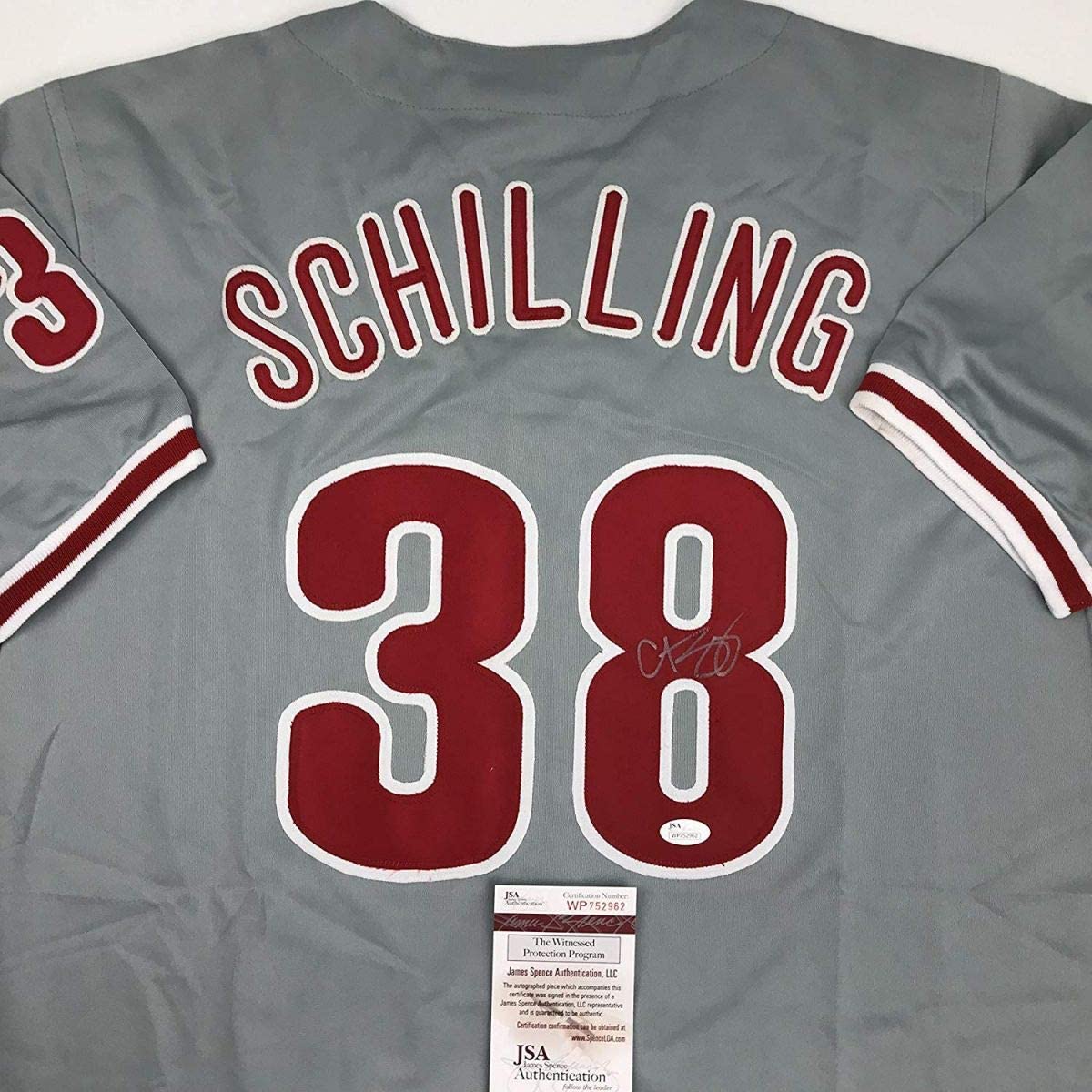 autographed-signed-curt-schilling-philadelphia-grey-baseball-jersey-jsa-coa