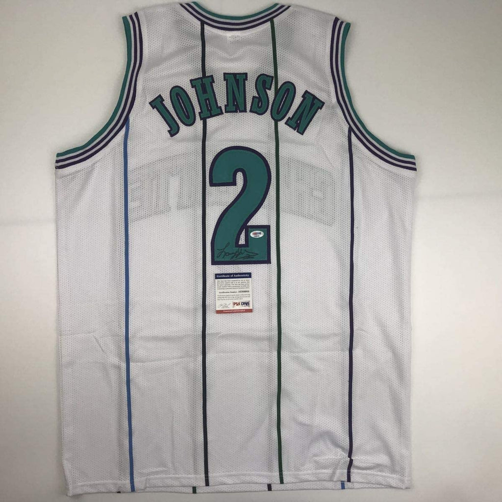 autographed-signed-larry-johnson-charlotte-white-basketball-jersey-psa-dna-coa