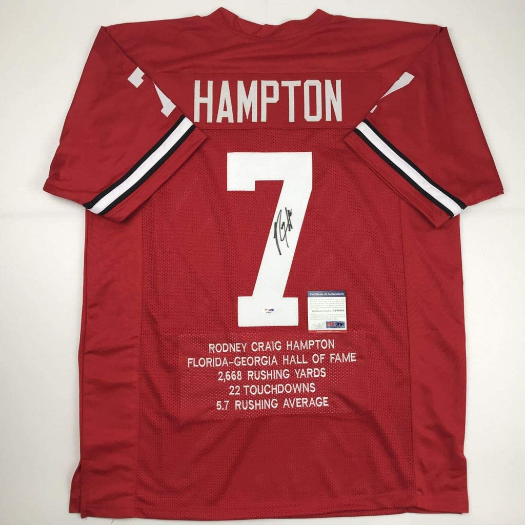 autographed-signed-rodney-hampton-georgia-red-stat-college-football-jersey-psa-dna-coa