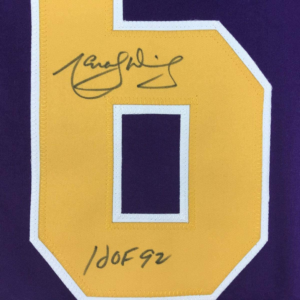 autographed-signed-marcel-dionne-hof-92-los-angeles-la-purple-hockey-jersey-jsa-coa
