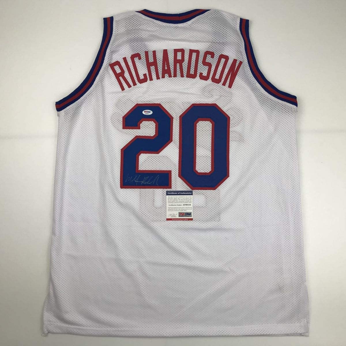 autographed-signed-micheal-ray-richardson-new-york-white-basketball-jersey-psa-dna-coa