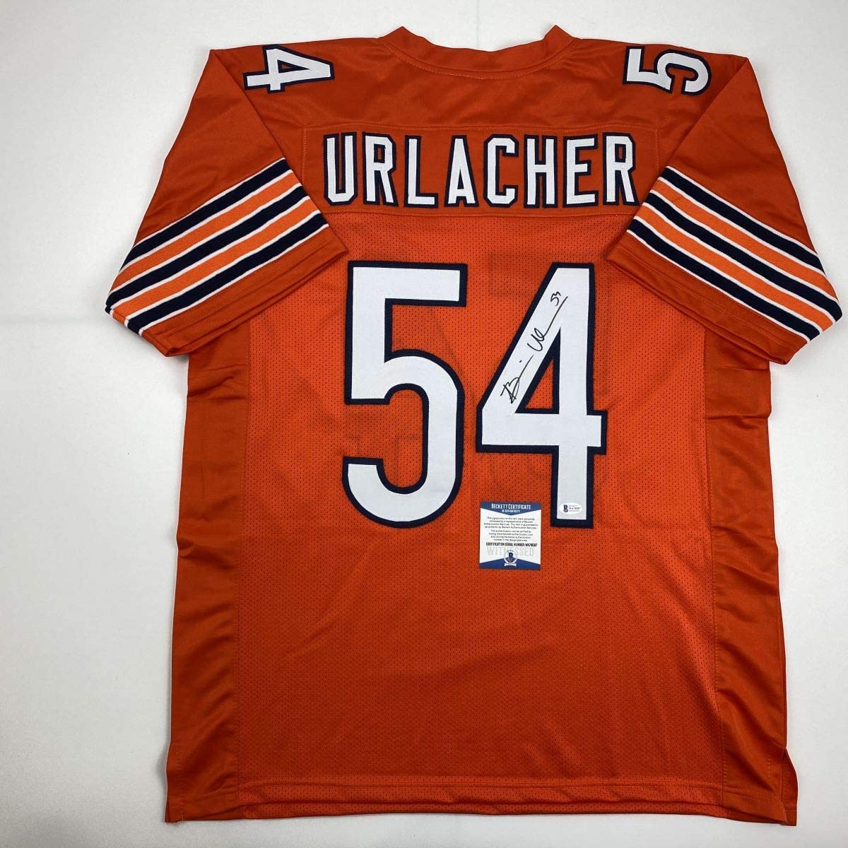 autographed-signed-brian-urlacher-chicago-orange-football-jersey-beckett-bas-coa