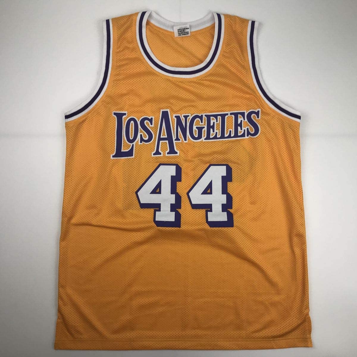 autographed-signed-jerry-west-los-angeles-la-yellow-basketball-jersey-jsa-coa