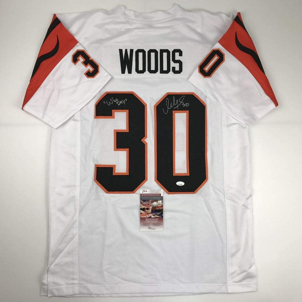 autographed-signed-ickey-woods-who-dey-cincinnati-white-football-jersey-jsa-coa