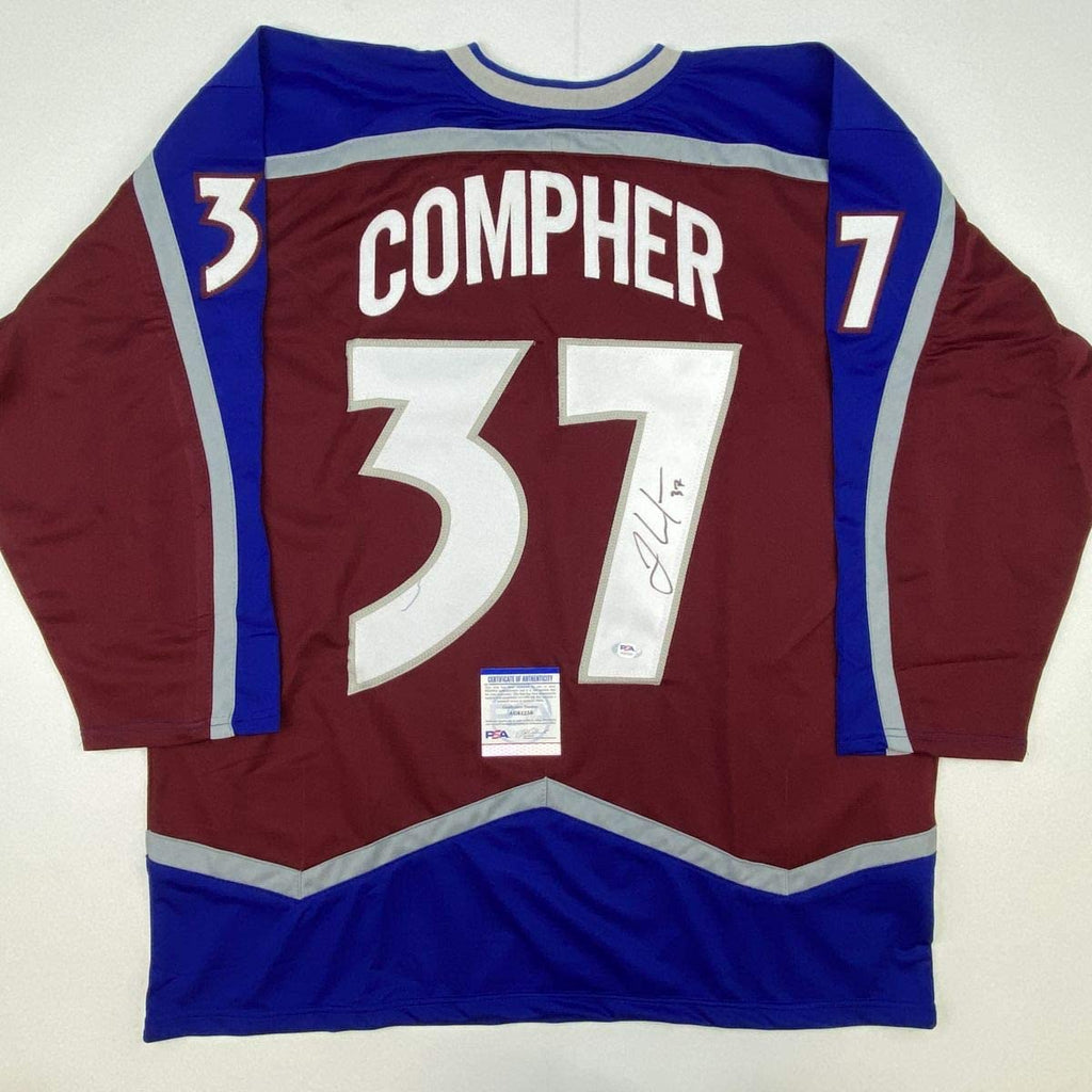 autographed-signed-jt-j-t-compher-colorado-maroon-hockey-jersey-psa-dna-coa